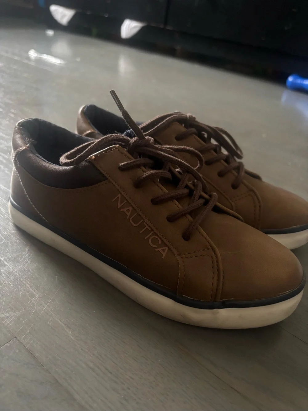 Nautica Brown Lace-Up Casual Sneakers
